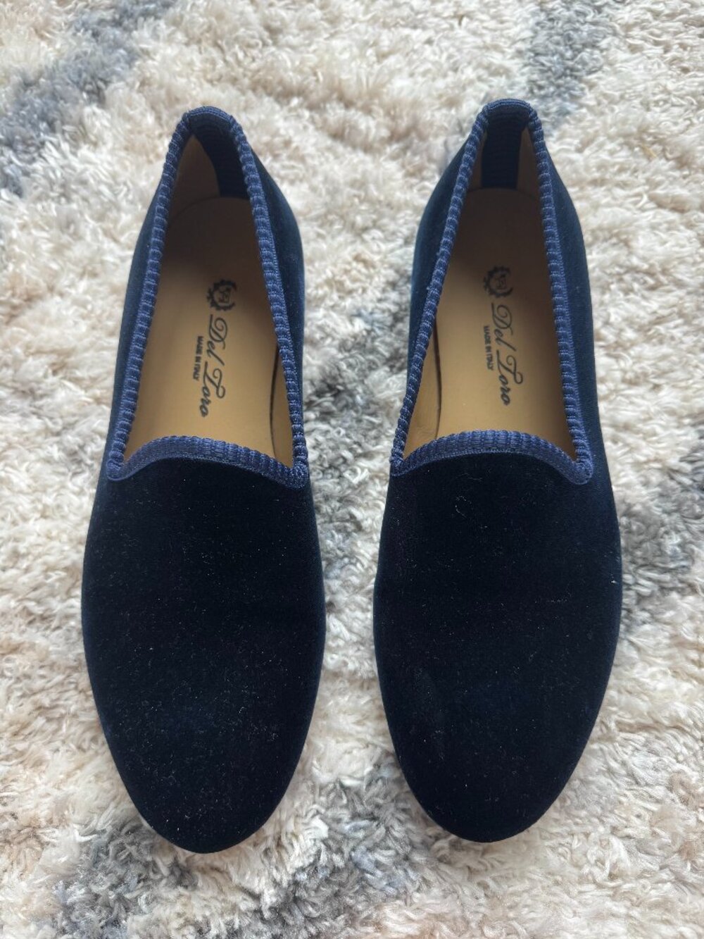 Del Toro Men's Blue Velvet Slipper II